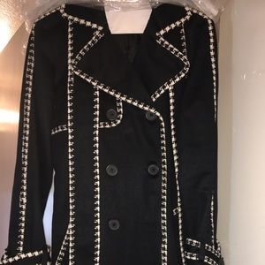 Black and white Rampage dress coat