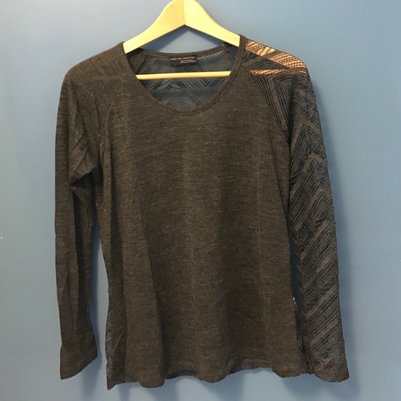 Zara long sleeve shirt. Lace detailing.