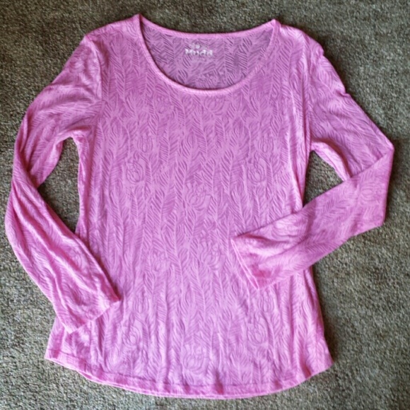 Sheer pink long sleeve Mudd shirt