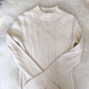 H&M Mock Neck Sweater in Cream