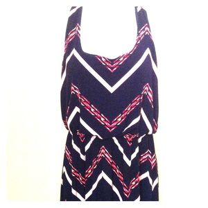 Navy print maxi dress