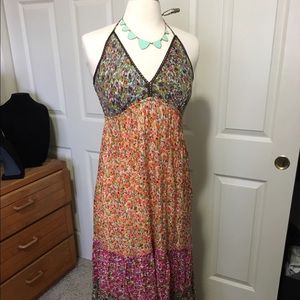 Bohemian Floral Halter Dress