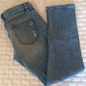 Tory Burch Cropped Slouchy Slim Jean, size 25