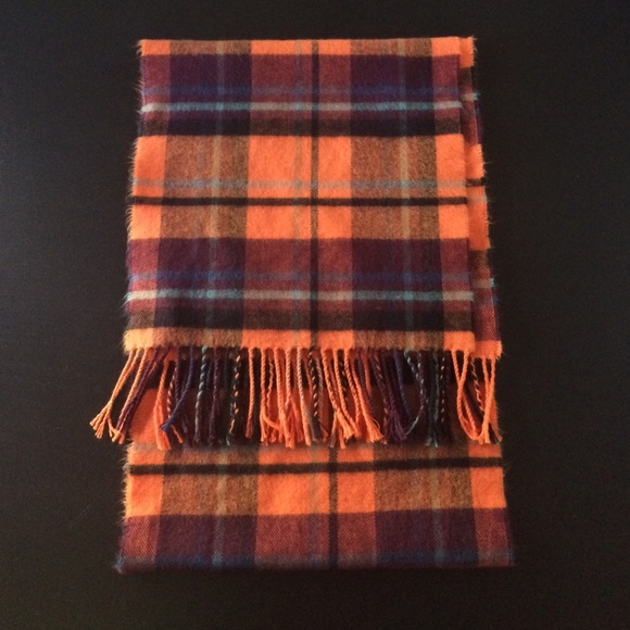 Orange & purple plaid scarf