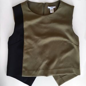 Bar III Tops - Bar III Khaki & Black Color Block Top Bar III Tops - Bar III Khaki & Black Color Block Top