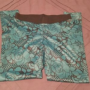 Teal and black leggings