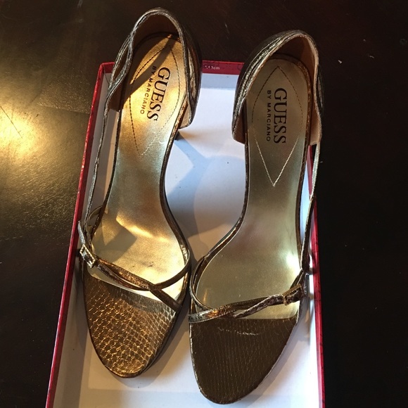 Gold Guess heels