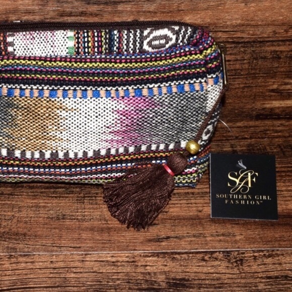 PATCHWORK BAG Embroidered Bohemian Clutch Makeup - Picture 3 of 4