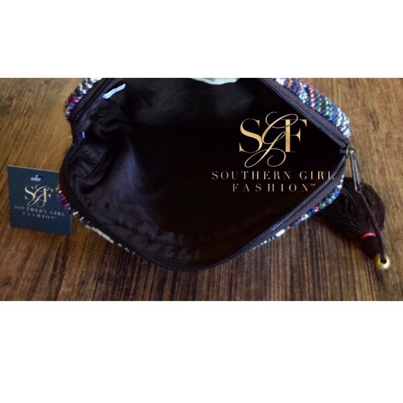 PATCHWORK BAG Embroidered Bohemian Clutch Makeup - Picture 4 of 4