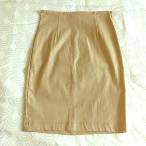 High Waisted Nude Pencil Skirt