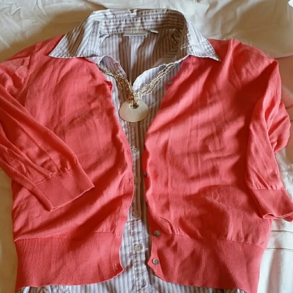 Button-down New York & Company striped shirt