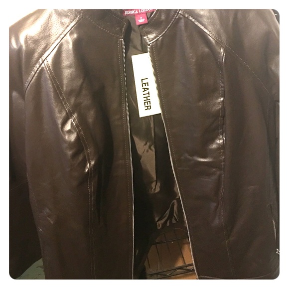 Brown leather jacket