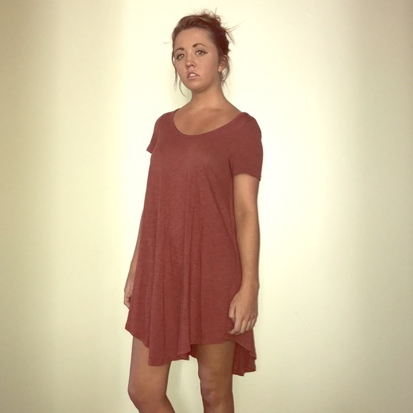 Burgundy tshirt dress