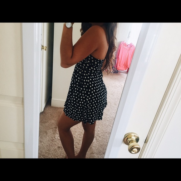 STRAPLESS POLKA DOT DRESS - Picture 2 of 2
