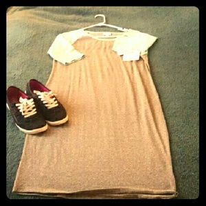 LuLaRoe XL Grey/aqua baseball style Julia dress