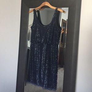 Adrianna Papell Navy Cocktail Dress