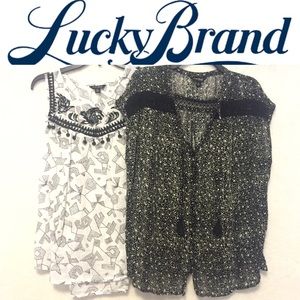 EUC Lucky Brand Summer Blouses! BUNDLE of 2!!