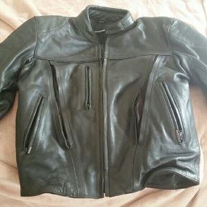 Leather motorcycle jacket