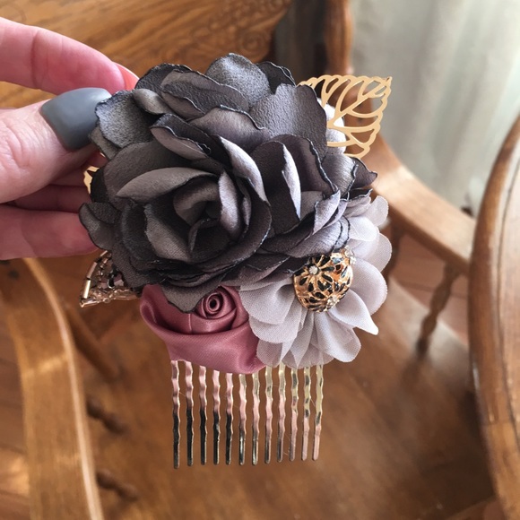 Mauve and Gray Hair Piece