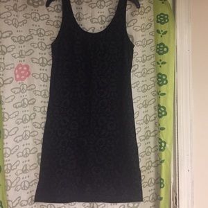 Black Mini Dress With Subtle Leopard Print