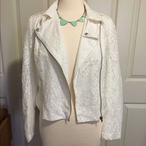 White Lace Moto Jacket