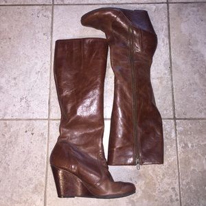 Aldo Brown Wedge Boots