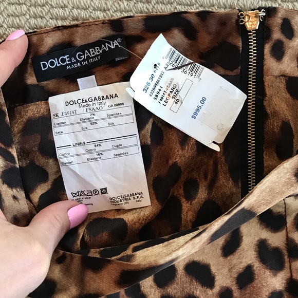 DOLCE & GABBANA Silk Leopard Pencil Skirt 40 - Picture 2 of 4