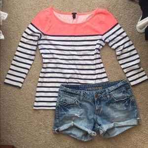 J crew boat neck striped jersey
