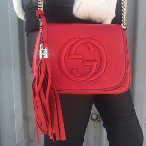 Red Gucci Soho Disco Crossbody Bag