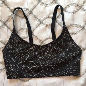 Black Sports Bra with White Dots