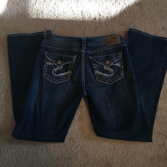Medium wash silver jeans