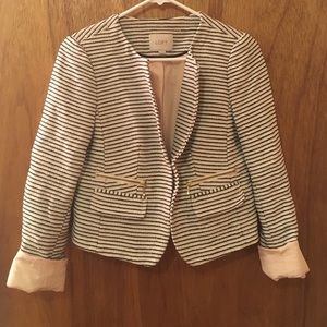 Loft Textured Stripe Open Jacket size 4