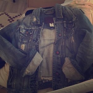 Abercrombie and Fitch Distressed Denim Jacket
