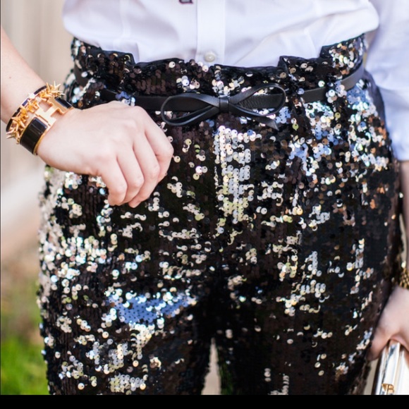 ** SOLD** Milly Sequined Straight Leg Pant Sz0 - Picture 2 of 4