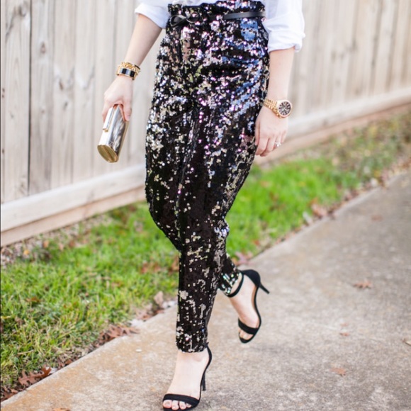 ** SOLD** Milly Sequined Straight Leg Pant Sz0 - Picture 3 of 4