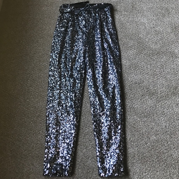 ** SOLD** Milly Sequined Straight Leg Pant Sz0 - Picture 4 of 4