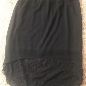 High low black skirt