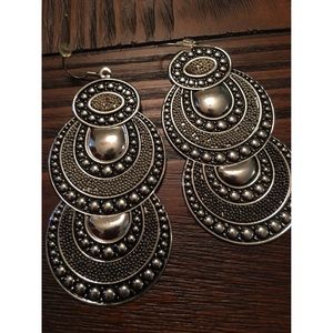 Silver Three Tier Earrings