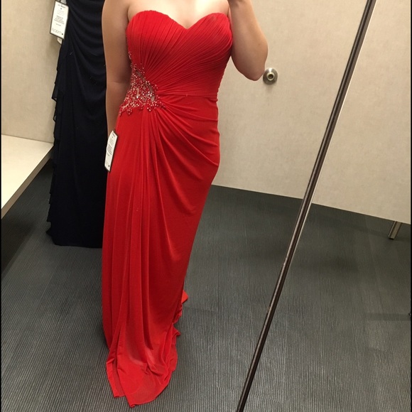 Long red dress