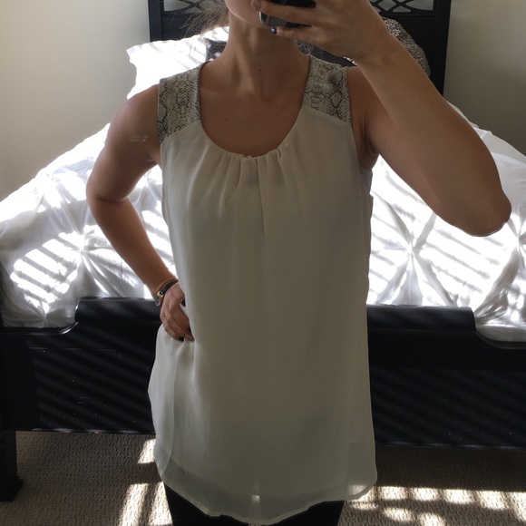 Cream with snake print long tank