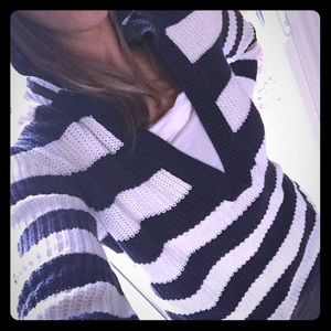 Merona navy white stripe knit sweater