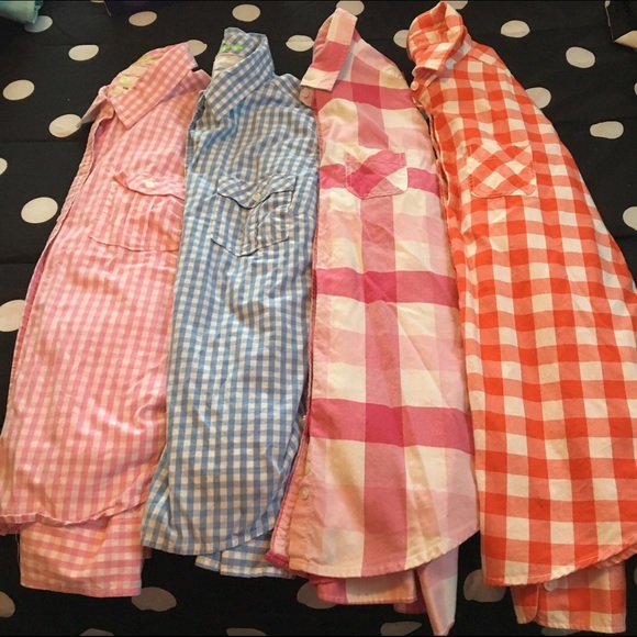 Lot of American Eagle plaid shirts