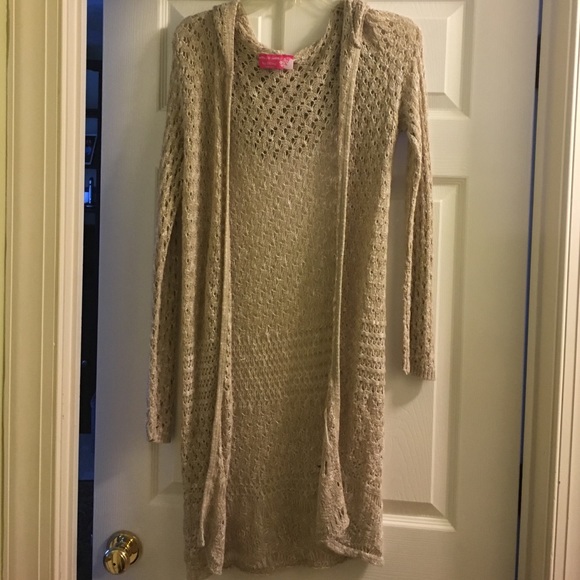 Hooded crochet throw over