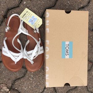 Toms Women's Lexie White Leather Sandal