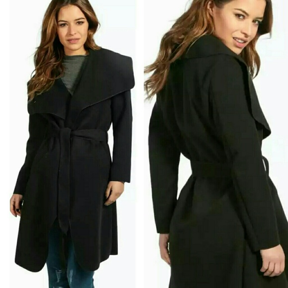 ⭐NEW! Best Selling Black Belted Trench Coat Duster - Picture 2 of 3