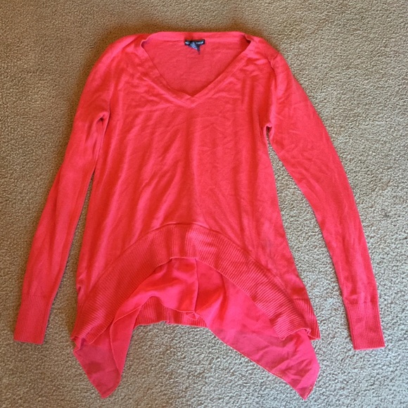 Sweater with sheer layer at bottom