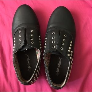Studded Black Flats