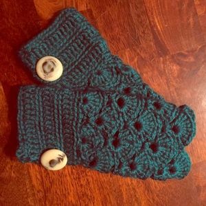 Handmade crochet fingerless mittens