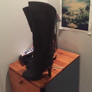 REAL leather knee high boots