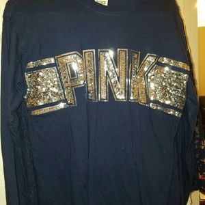 Navy long sleeve with sequin detailing